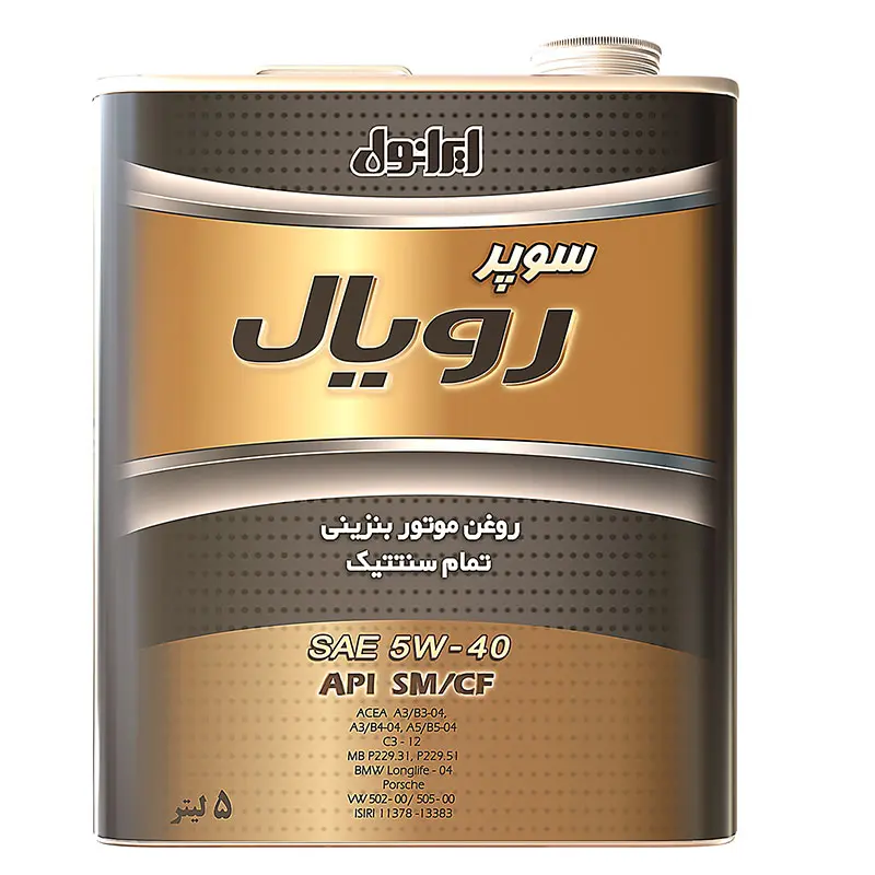 734545 روغن موتور ایرانول سوپر رویال 5W-40 SM/CF پنج لیتری