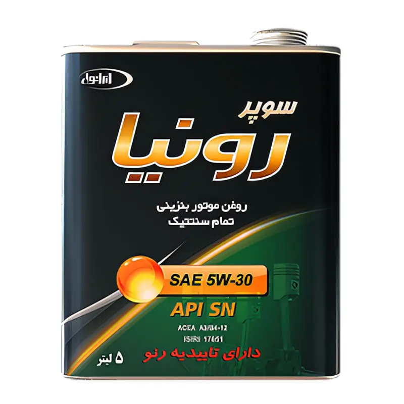 روغن موتور ایرانول سوپر رونیا 5W-30 SN پنج لیتری
