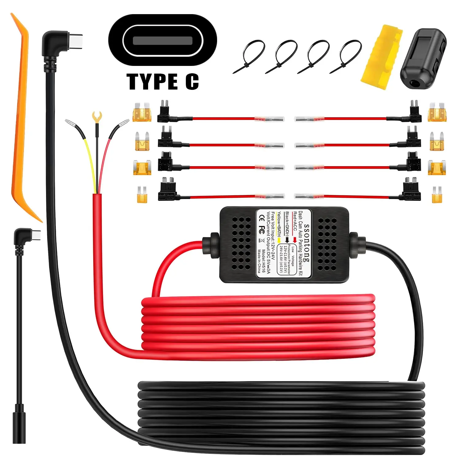 راهحل اول: کیت سیمکشی (Hardwire Kit) با محافظ ولتاژ برای دوربین ثبت وقایع